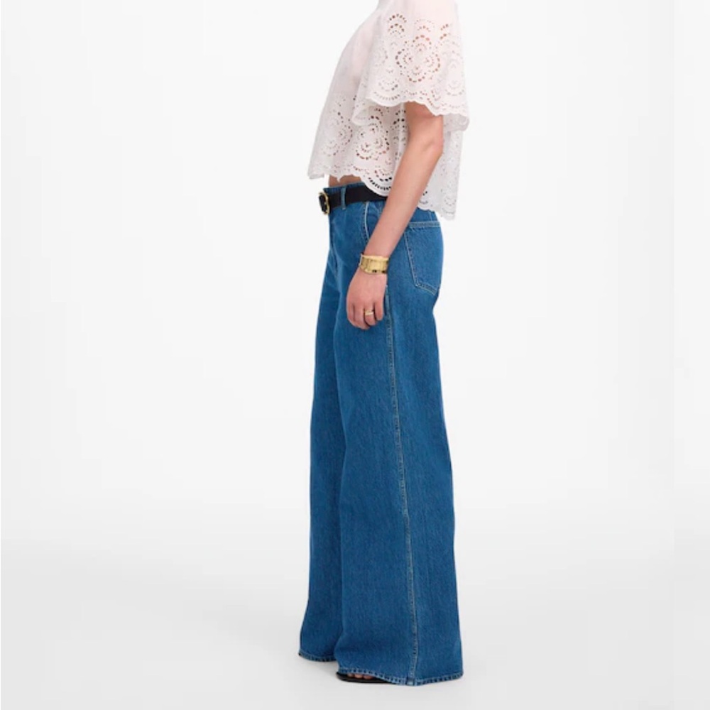 Madewell Wide-Sweep Denim Trousers - Picture 3 of 4